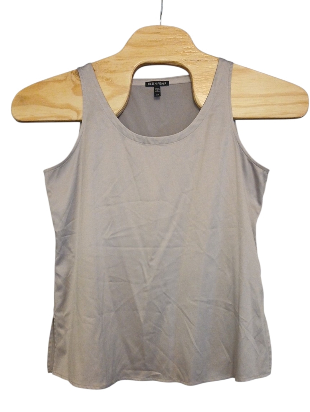EILEEN FISHER Gray Scoop‎ Neck Sleeveless Tank Womens Medium